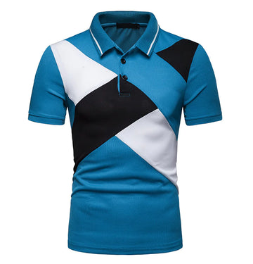 Color Block Short Sleeve Polo Shirt