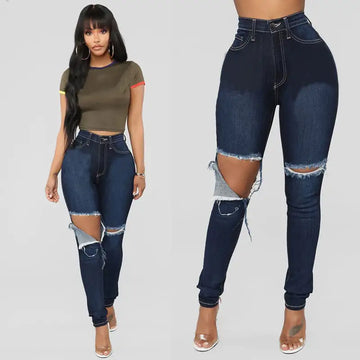 Women's Ripped Slim Fit Skinny Jeans