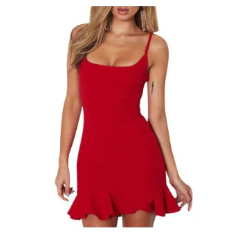 Backless Slim Fit Spaghetti Strap Dress