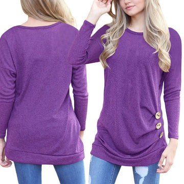 Long Sleeve Round Neck Women's Top