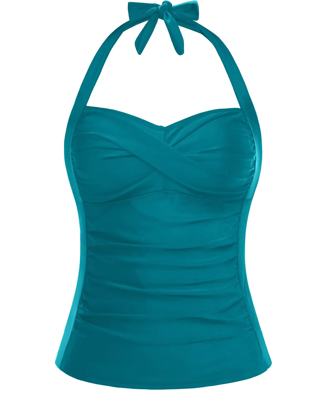 Women Tankini Bathing Suit Top - Halter Swim Tops Only Tummy Control No Bottom Swimwear Teal XL