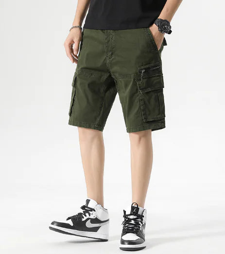 Men's Casual Multi-pocket Solid Color Shorts