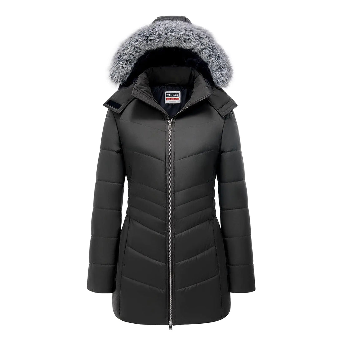 Womens Winter Coats Long Warm Thicken Puffer Jackets Outwear With Removable Fur Hood