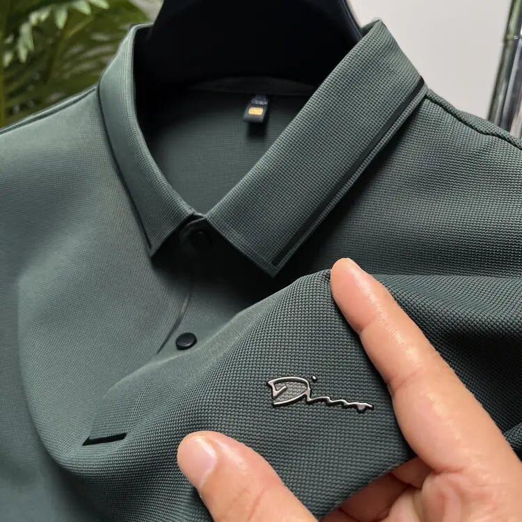 Summer Men's Polo Shirt - Slim Fit Ice Silk Tee