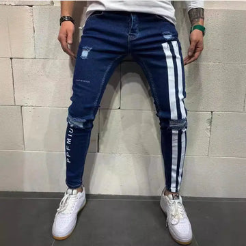 Men's Stretch Slim Fit Ripped Denim Jeans