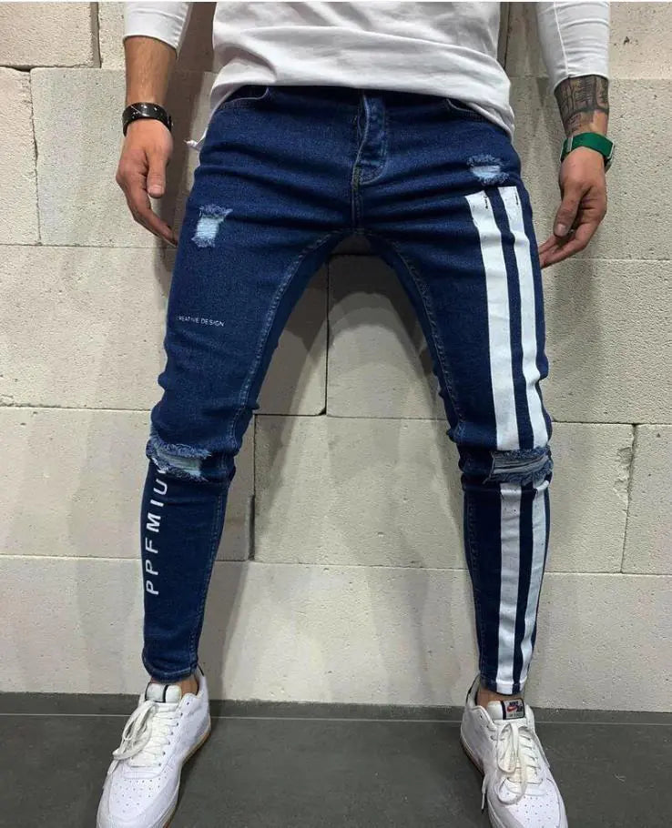 Men's Stretch Slim Fit Ripped Denim Jeans