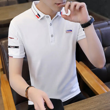 Men's Summer Silk Cotton Polo Shirt (Short Sleeve)