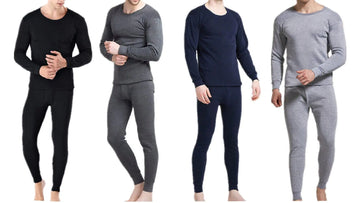 Goyoma Men Winter Fleece Lined 100% Cotton Thermal Long Johns Top Bottom Underwear Set (as1 alpha x_l regular regular Gary XL)