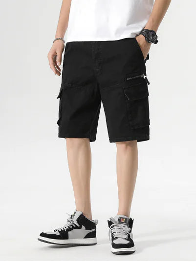 Men's Casual Multi-pocket Solid Color Shorts