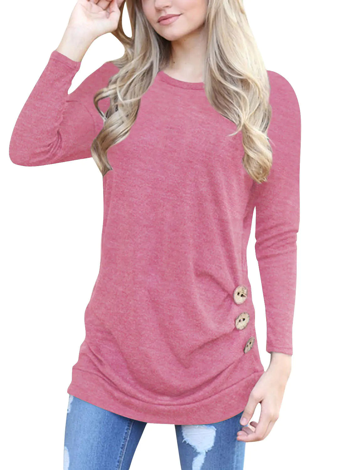 Long Sleeve Round Neck Women's Top