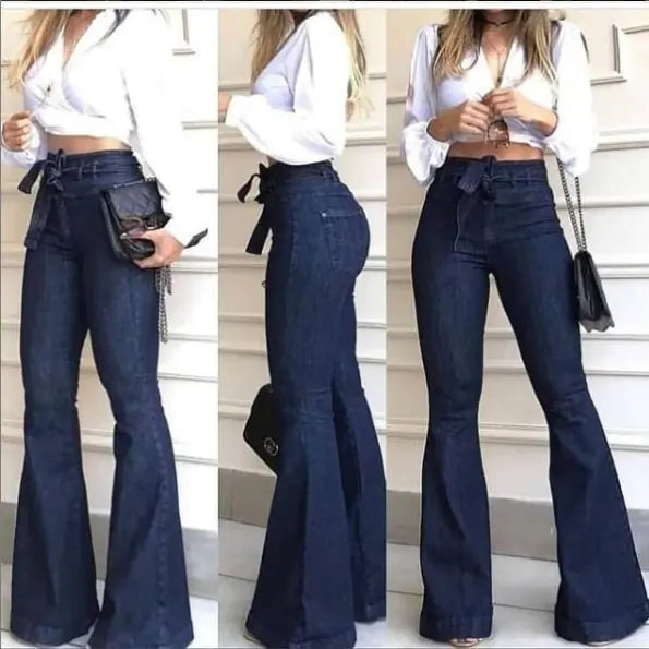 High Waist Flare Wide Leg Jeans for Women