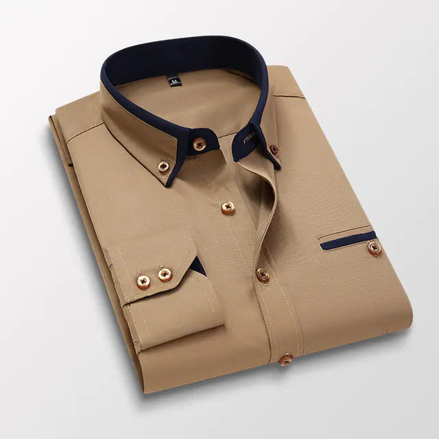 Men's Casual Cotton Business Shirt (Single Piece)