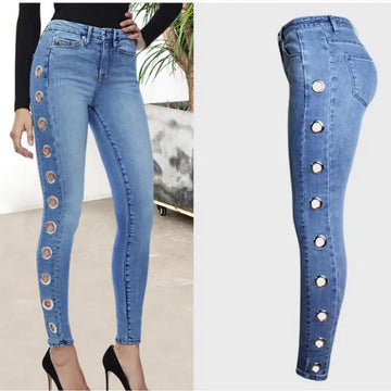 Fashionable Women's Tight Hoop Jeans