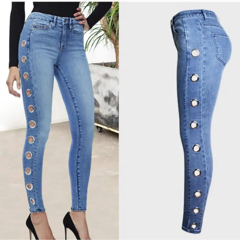 Fashionable Women's Tight Hoop Jeans