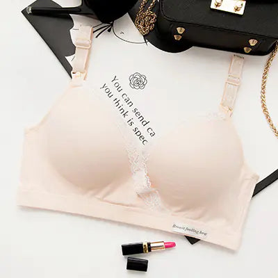 Wire-Free Breathable Nursing Bra with Front Closure
