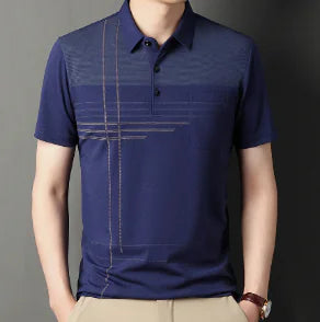 Slim Fit Striped Polo Shirt for Men (One Piece)