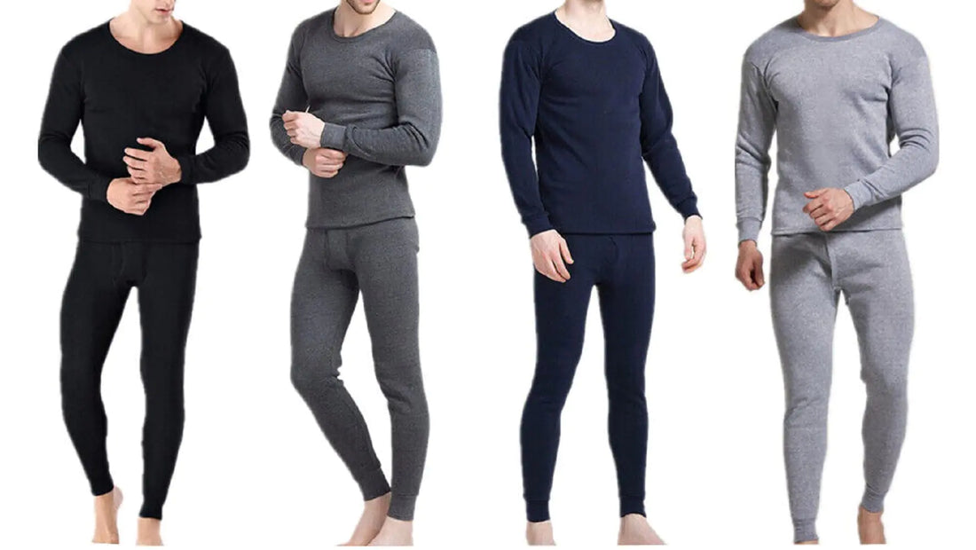 Goyoma Men Winter Fleece Lined 100% Cotton Thermal Long Johns Top Bottom Underwear Set (as1 alpha x_l regular regular Gary XL)